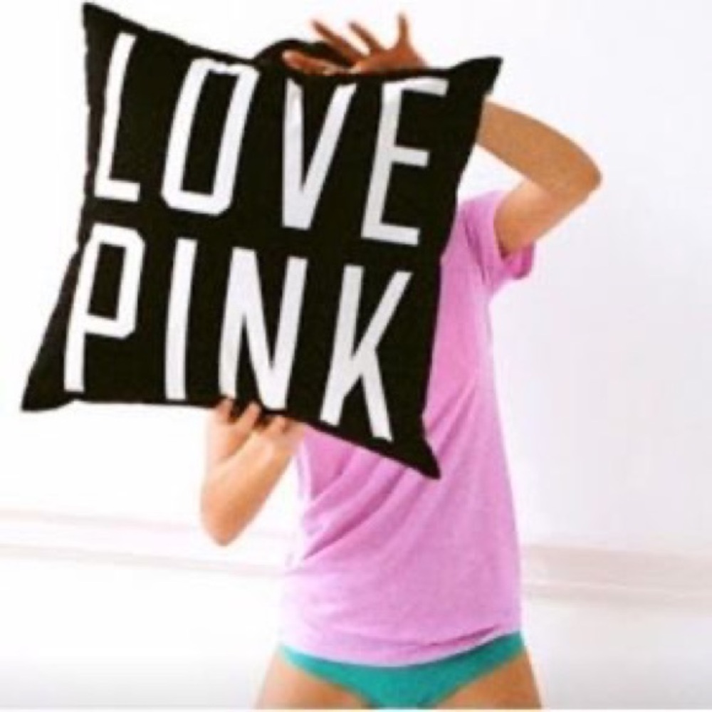 VS PINK DORM 💗 LOVE PINK / Cheetah / Leopard Print Reversible Throw Pillow 🖤